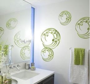 Stencil pentru pereti din baie (36 poze) cum se transforma o camera cu ajutorul etichetelor (pereți) Stencil pentru pereti din baie (36 poze) cum sa transforme spatiul cu autocolante