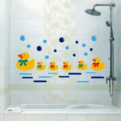 Stencil pentru pereti din baie (36 poze) cum se transforma o camera cu ajutorul etichetelor (baie) Stencil pentru pereti din baie (36 poze) cum sa transforme spatiul cu autocolante