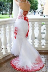 Selectați rochia roșu-alb nunta (rochie de mireasa roșu și alb) Selectați rochia de mireasa roșu-alb