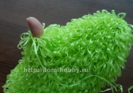 Washcloths tricotat cu un deget cârlig (coloane bucle lungi) mănuși cu un deget de tricotat croșetate Burete