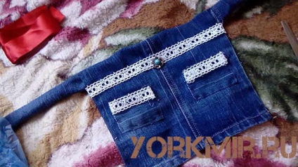 Fusta pentru câinele cu propriile sale mâini din denim (câine) Fusta pentru câine cu mâinile denim lui
