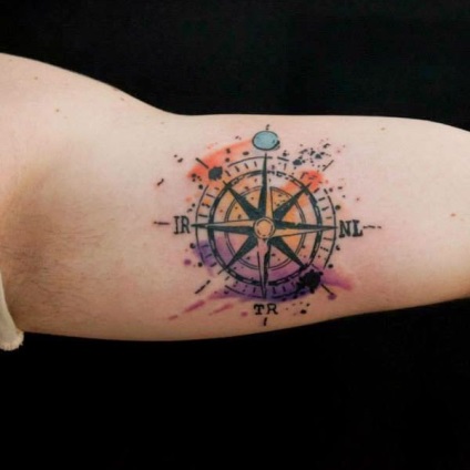 Înțeles tatuaj Roza Vetrov cu fotografie (valoare tatuaj Roza Vetrov) Înțeles tatuaj Roza Vetrov cu fotografii