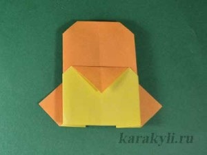 Pui - hartie origami pentru copii în vârstă de 4-5 ani, bilețel