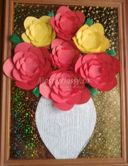 Pictura cu applique (poza cu vaza applique de flori) Pictura cu applique