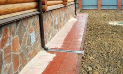 Otmostka proporțional cu mâinile lor, beton, pavaj (proporții) Otmostka proporțional cu mâinile lor, beton, pavaj