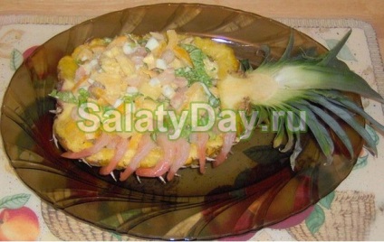 Salata cu creveți și ananas - retete delicioase cu fotografii și video (ananas salata de creveți) Salata cu creveți și ananas - retete delicioase cu fotografii și video