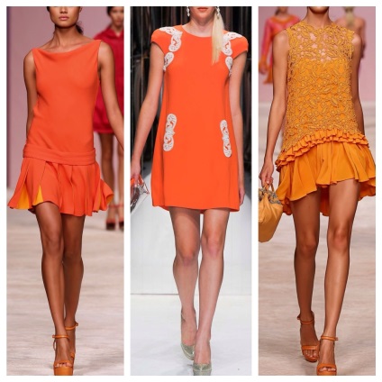 Orange fotografie rochie, machiaj si accesorii