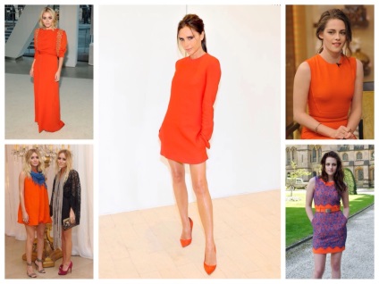 Orange fotografie rochie, machiaj si accesorii