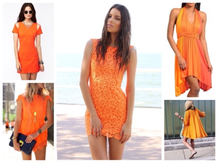 Orange fotografie rochie, machiaj si accesorii