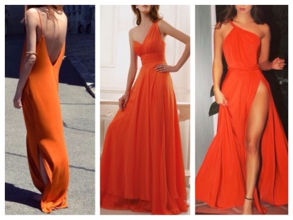 Orange fotografie rochie, machiaj si accesorii