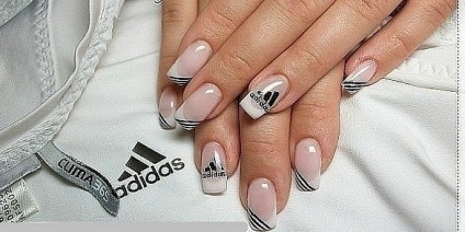 Design Adidas pe unghii - cuie adidas - site-ul polonez luna manichiura (Adidas) Design Adidas pe unghii - cuie adidas - site-ul polonez luna manichiura