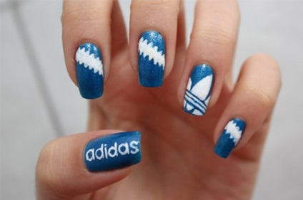 Design Adidas pe unghii - cuie Adidas - poloneză site Moon manichiura (proiectare) Design Adidas pe unghii - cuie adidas - site-ul polonez luna manichiura
