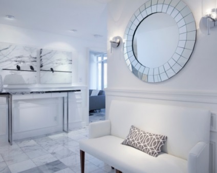 marmură albă în interiorul apartamentului, construirea portal (marmura) marmură albă în interiorul apartamentului, portal de constructii