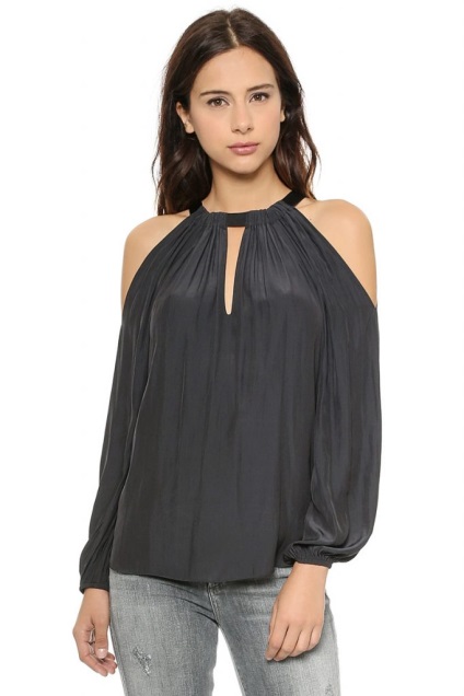 Bluza la modă cu umerii goi, modele frumoase de sex feminin, de vară și opțiuni calde, cu volane și (bluză) Bluza la modă cu umerii goi, modele frumoase de sex feminin, de vară și opțiuni calde cu volane