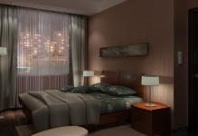 Dormitorul este simplu și de bun gust imagine de interior si design, pat mic ușor, elegant renovare (dormitor cu simplitatea și gustul fotografiei) Dormitorul este simplu și de bun gust imagine de interior si design, pat mic ușor, elegant renovare
