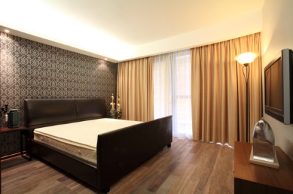 Dormitorul este simplu și de bun gust imagine de interior si design, pat mic ușor, elegant renovare (dormitor) Dormitorul este simplu și de bun gust imagine de interior si design, pat mic ușor, elegant renovare