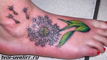 Tatuaj Păpădie (păpădia tatuaj cu păsări) tatuaj păpădie
