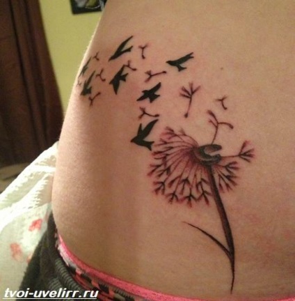 Tatuaj Păpădie (păpădia tatuaj cu păsări) tatuaj păpădie
