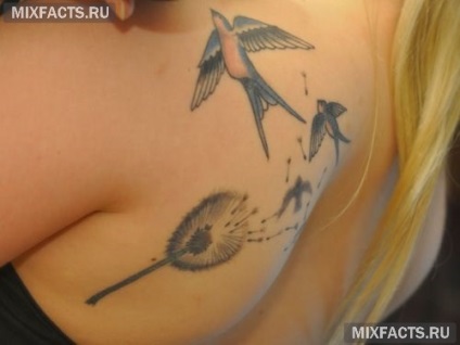 idei Păpădie tatuaj și fotografii (cu o valoare a unui tatuaj) idei Păpădie tatuaj și fotografii
