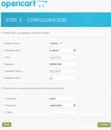Instalarea OpenCart hosting - instrucțiuni, bitte (instalare) Instalarea OpenCart hosting - instrucțiuni, bitte