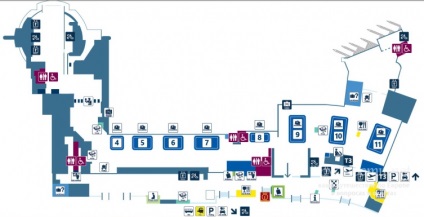 Aeroportul Fiumicino (Roma) terminale, descrierea circuitului articolului