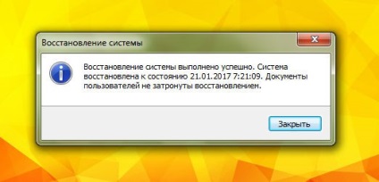 Cum de a crea un punct de restaurare în Windows 7 OS, grozza