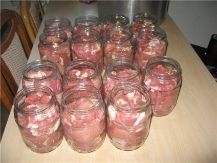Acasă conserve de carne cu mâinile rapid ușor și foarte gustoase (tocană) Acasă conserve de carne, cu ușor mâinile tale rapid și foarte gustos
