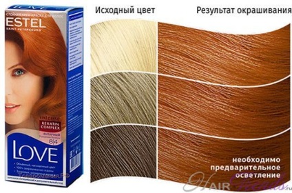 Estel Lav - o paletă de culori (culori) Estel Lav - paleta de culori