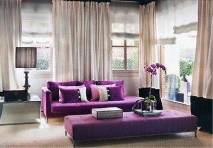 Condiții de viață în culori violet - fotografii și sfaturi pentru interior (camera de zi) Condiții de viață în culori violet - fotografii și sfaturi cu privire la interior