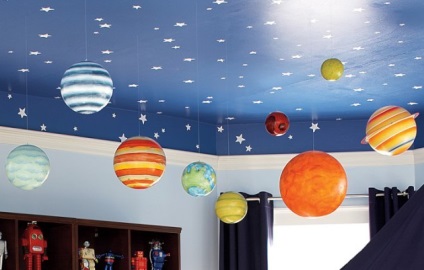 Cât mai repede posibil pentru a decora plafonul în camera copiilor (pentru a decora) Cât mai repede posibil pentru a decora plafonul în camera copiilor