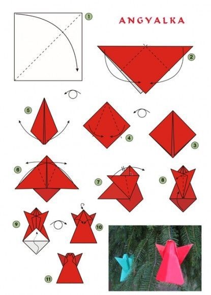 Cum de a face înger origami (să facă) Cum de a face înger origami