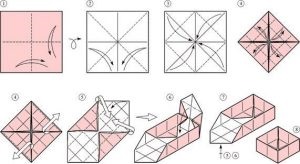 Origami cutie cu mâinile (mâini) Origami cutie cu mâinile