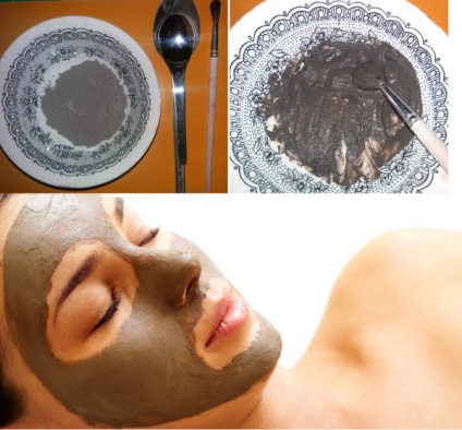 Masca de fata alba, lut albastru (la domiciliu) Masca de alb lut, albastru facial