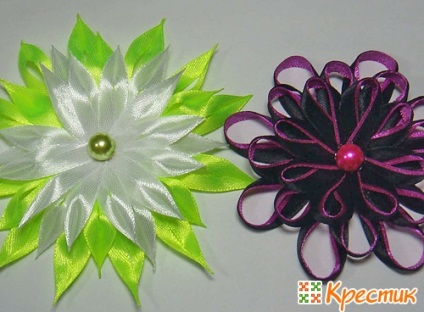 Master class flori kanzashi de la o panglică îngustă cu mâinile (flori) Maestrul flori clasa kanzashi de bandă îngustă, cu mâinile lor