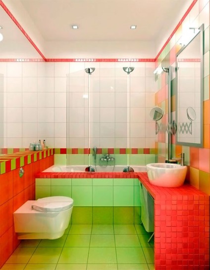 Orange baie de culoare de design interior pe fotografie (portocaliu) Orange baie de culoare design interior, în fotografie