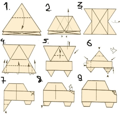 mașină de hârtie model de circuit de curse Origami cu video și fotografii (cursă) mașină de hârtie model de circuit de curse Origami cu video și fotografii