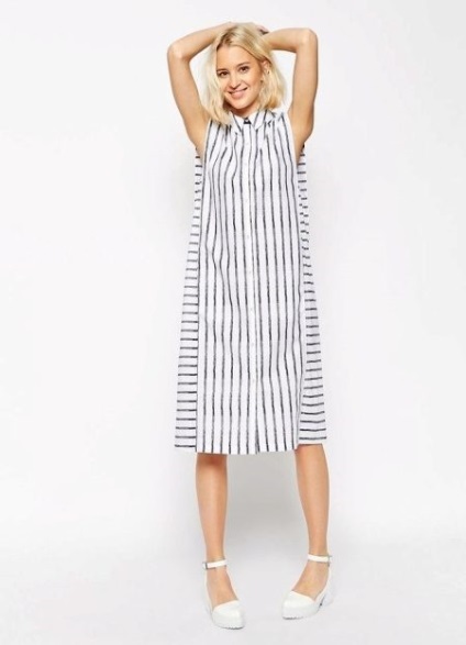 Rochie-tricou cu dungi (60 poze) ce să poarte, noutăți 2017 (uzura) Rochie-tricou cu dungi (60 poze) ce sa poarte, produse noi în 2017