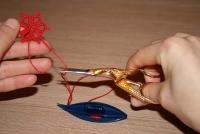 Țesutul tatting un cârlig (unul) Tese un transfer de tatting