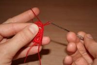 Țesutul tatting un cârlig (tatting) Tese un transfer de tatting