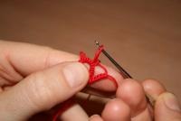 Țesutul tatting un cârlig (tatting) Tese un transfer de tatting