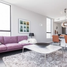 Reguli de design în culori vii de liliac (culori) Regulile de înregistrare a camerei de zi în nuanțe de liliac