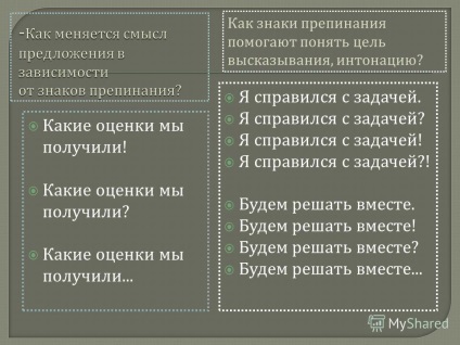 Prezentarea pe semne de punctuație - este ca semne muzicale (semne) Prezentarea pe semne de punctuație - este ca semne muzicale