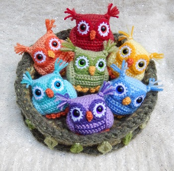 cârlig bufniță iridescent (Owl) Rainbow bufniță croșetat