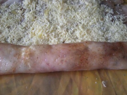 Rola de pui cu caise uscate de pui fotografie, preparat delicios de (rola) Rola de pui cu caise uscate de pui fotografie, preparat prin deliciously