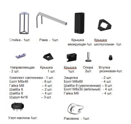 Asamblarea chiuveta coafor (chiuveta nod de înclinare) Asamblarea spălare coafor