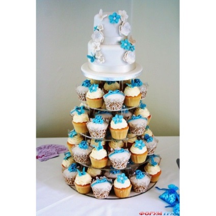Tort cu cupcakes la o nuntă, fotografii de prăjituri frumoase (foto) Tort cu cupcakes la o nuntă, fotografii de prăjituri frumoase