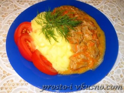 Carne presata de vita si legume (calita) vițel fiert cu legume