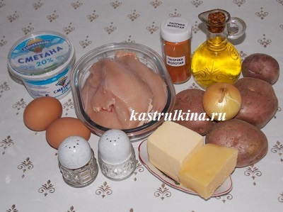 Baked pui sub o haină de blană realizate din cartofi, reteta cu o fotografie (cartof) pui Baked sub o haină de blană realizate din cartofi, reteta cu o fotografie