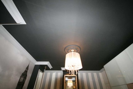 plafon negru întindere - fotografii și idei originale de design interior (negru) plafon stretch negru - fotografii și idei originale de design interior