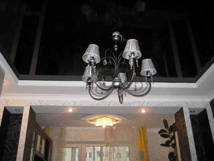 plafon negru întindere - fotografii și idei originale de design interior (negru) plafon stretch negru - fotografii și idei originale de design interior